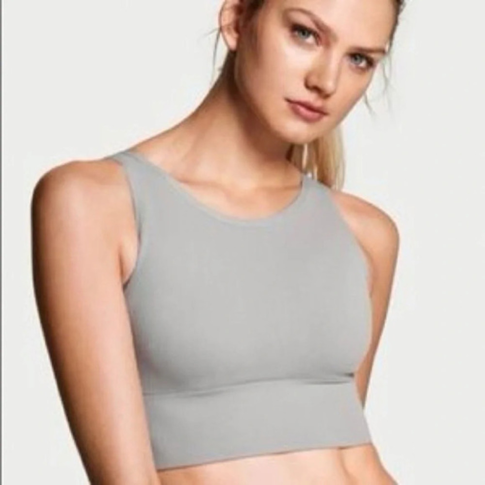 Victoria Sport Longline Ribbed Bralette Compression Top EUC M Circa 2016